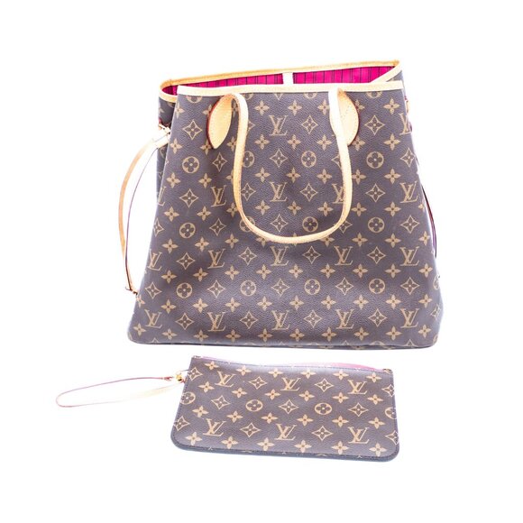 Louis Vuitton Neverfull GM Fuchsia Monogram Tote with Matching Pouch - Picture 2 of 10